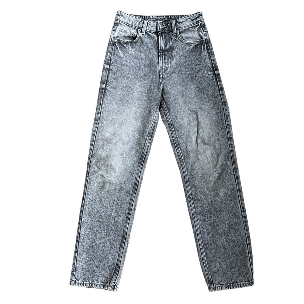 & Denim Classic Light Gray Wash Straight-Leg Jeans Size 2